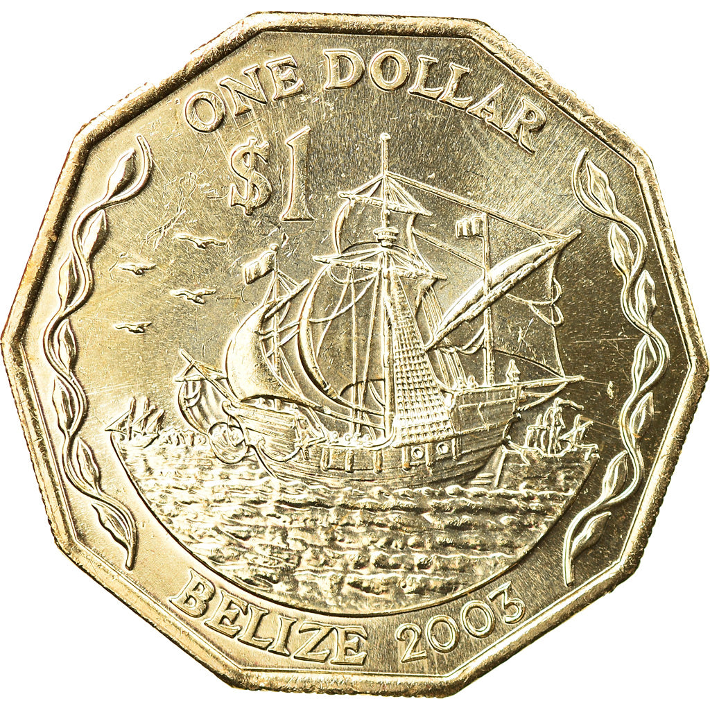 Moneda, Belice, Dollar, 2003, SC, Níquel - latón, KM:99