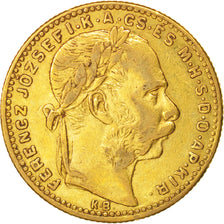Hungary,Franz Joseph I,8 Forint 20 Francs,1887,Kormoczbanya,EF(40-45),Gold,KM467