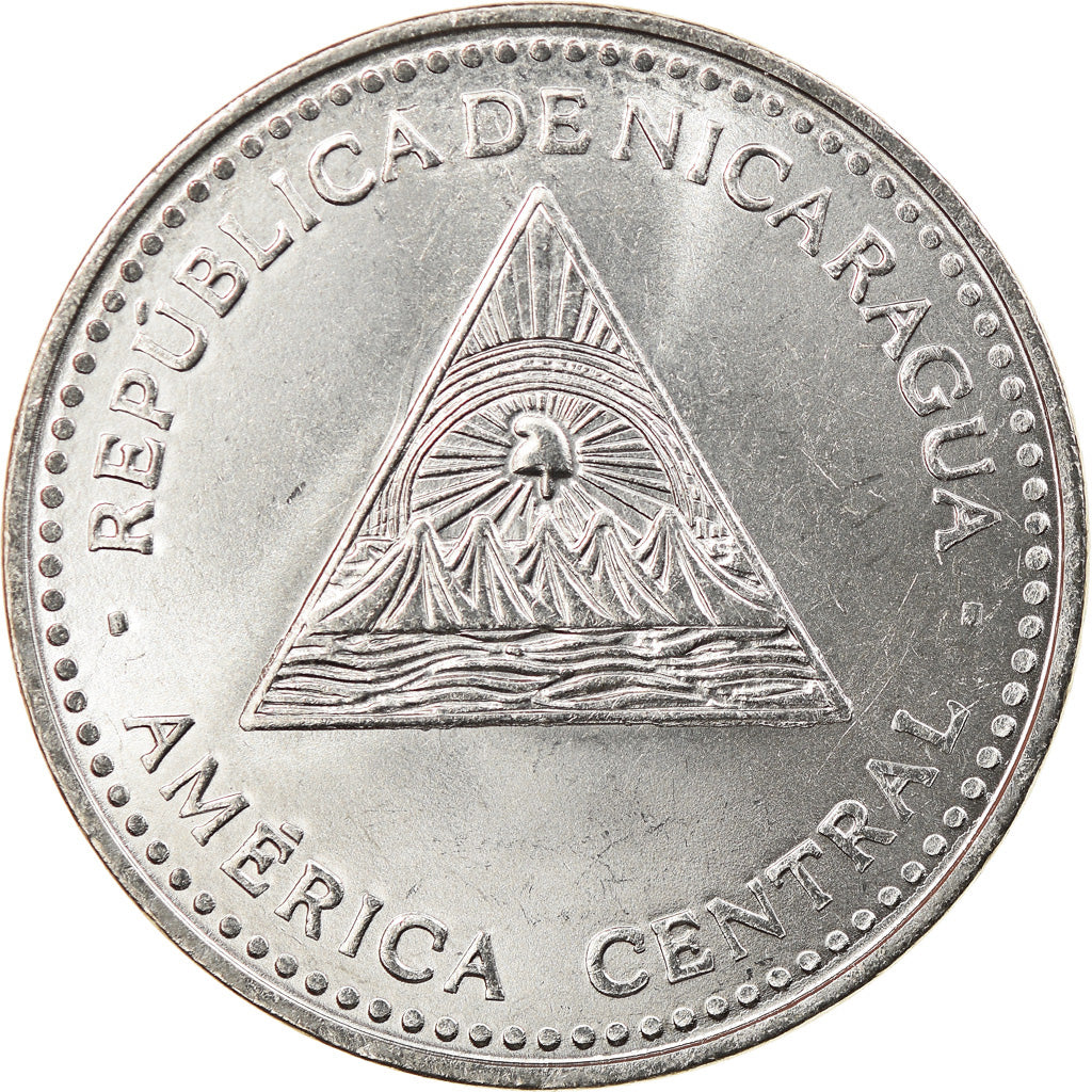 Coin, Nicaragua, 5 Cordobas, 2007, MS(63), Nickel plated steel, KM:New