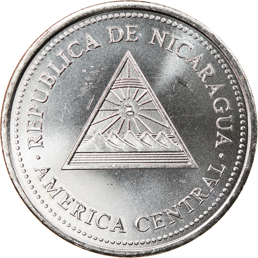 Coin, Nicaragua, 50 Centavos, 1997, MS(63), Nickel Clad Steel, KM:88
