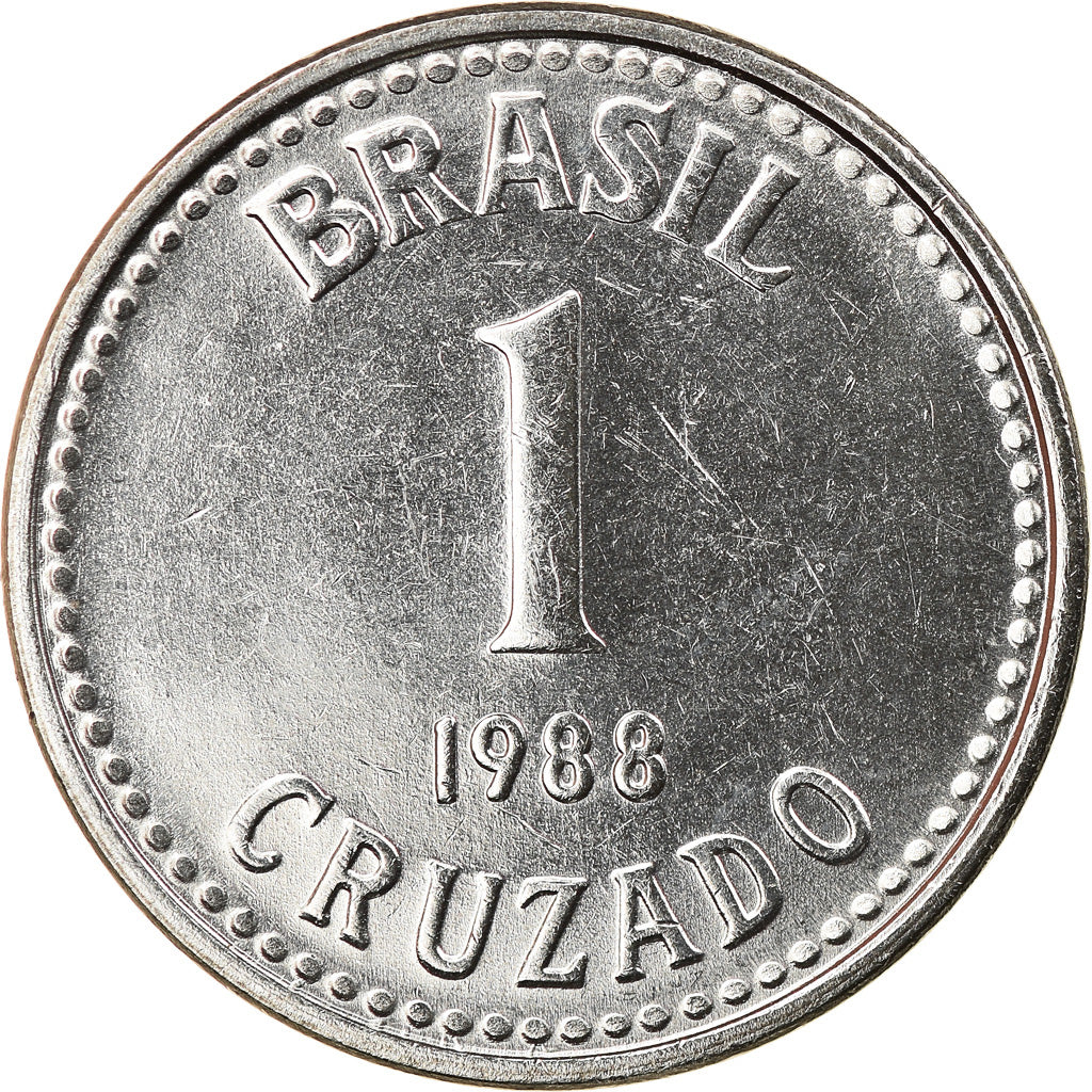Coin, Brazil, Cruzado, 1988, MS(63), Stainless Steel, KM:605