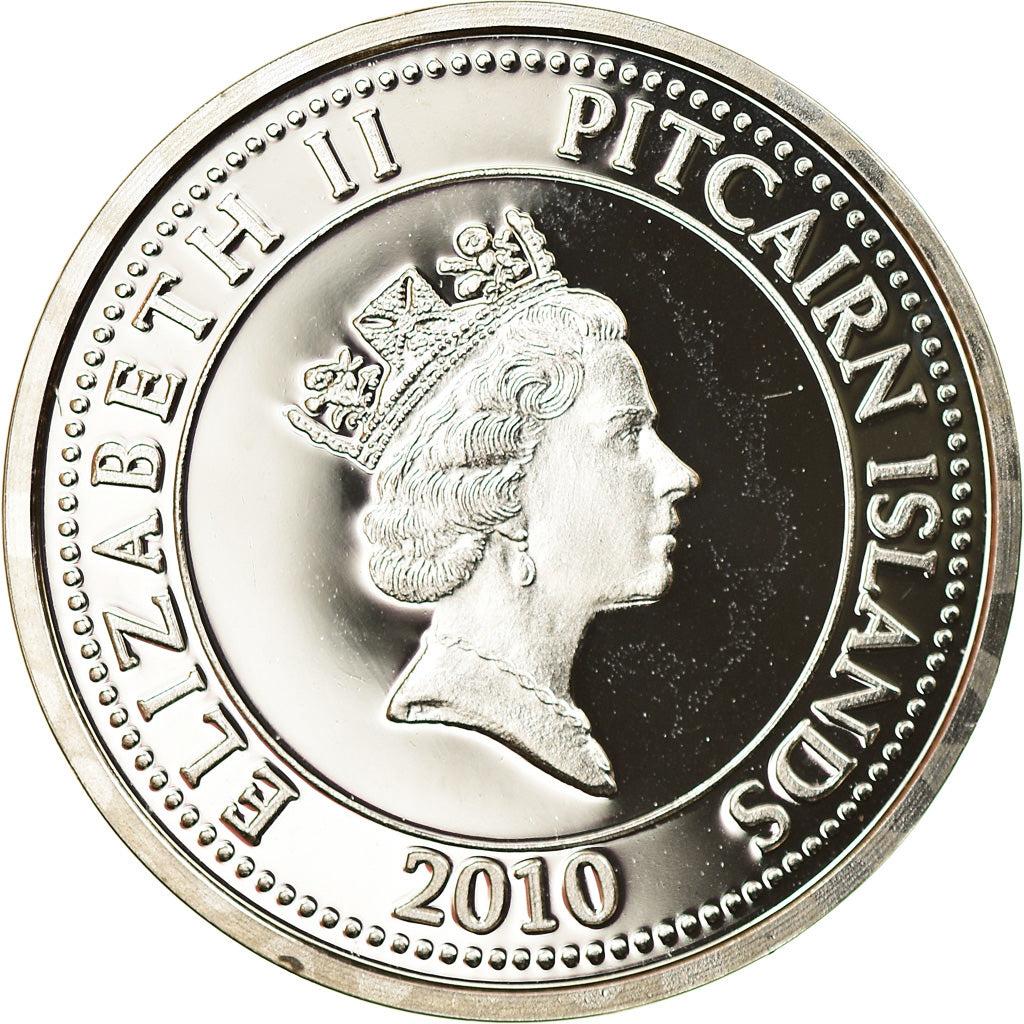 Moneta, PITCAIRN ISLANDS, Elizabeth II, 20 Cents, 2010, New Zealand, FDC, Nickel