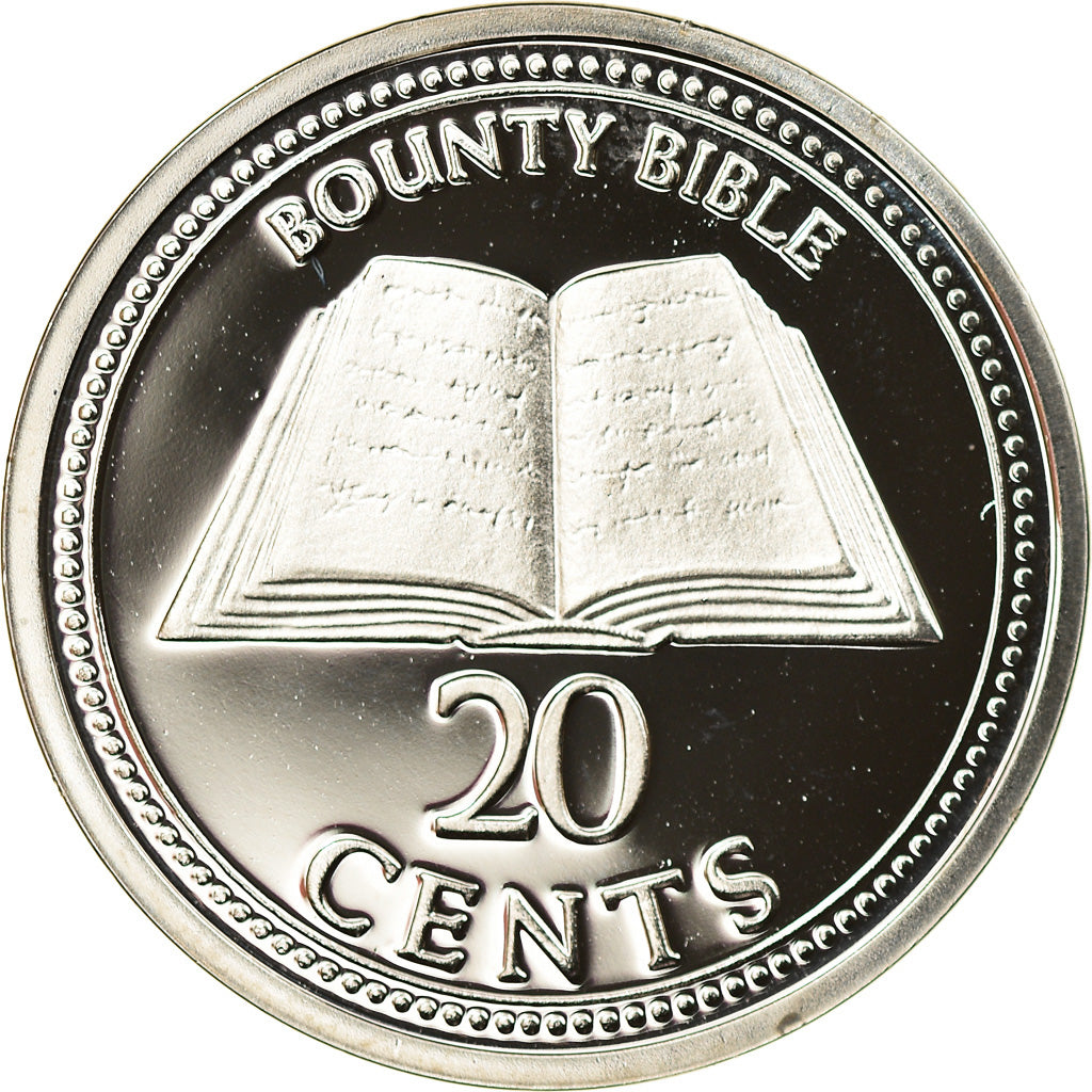 Moneta, PITCAIRN ISLANDS, Elizabeth II, 20 Cents, 2010, New Zealand, FDC, Nickel