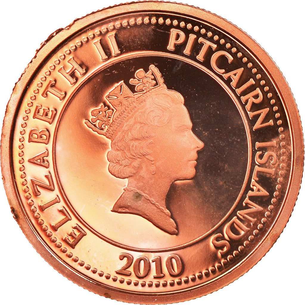 Moneta, PITCAIRN ISLANDS, Elizabeth II, 10 Cents, 2010, New Zealand, FDC, Copper