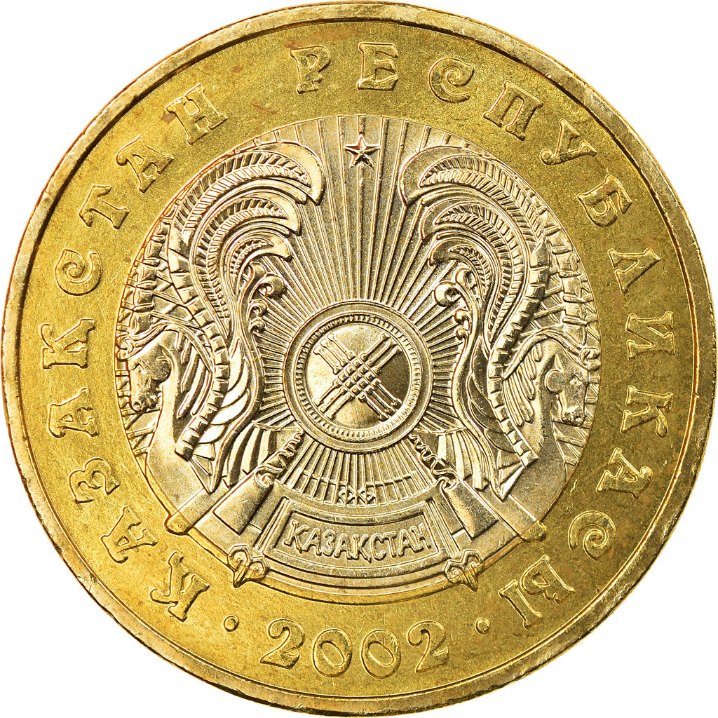 Moneta, Kazachstan, 100 Tenge, 2002, Kazakhstan Mint, MS(63), Bimetaliczny