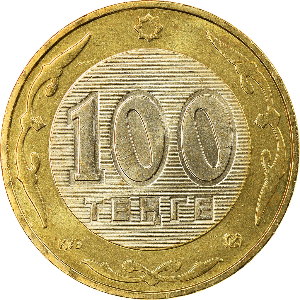 Moneta, Kazachstan, 100 Tenge, 2002, Kazakhstan Mint, MS(63), Bimetaliczny