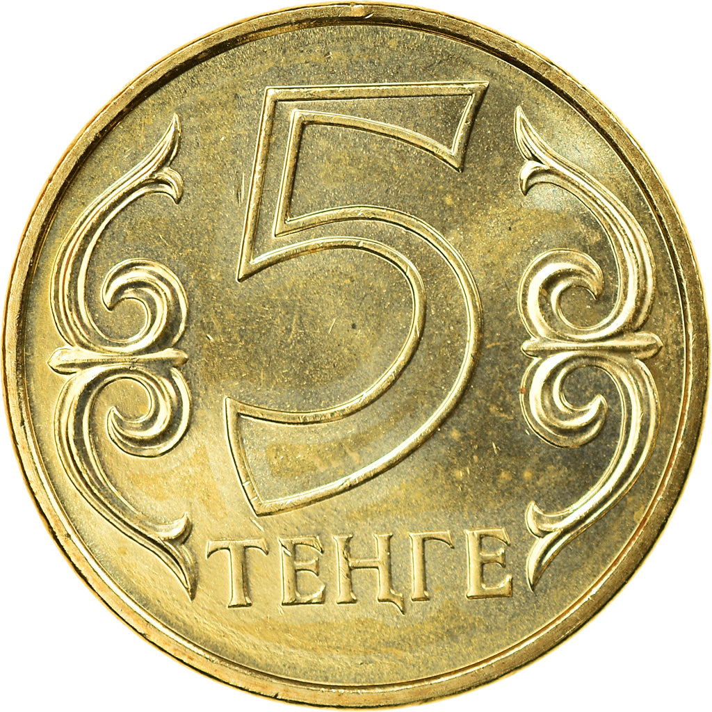 Moneta, Kazakistan, 5 Tenge, 2002, Kazakhstan Mint, SPL, Nichel-ottone, KM:24