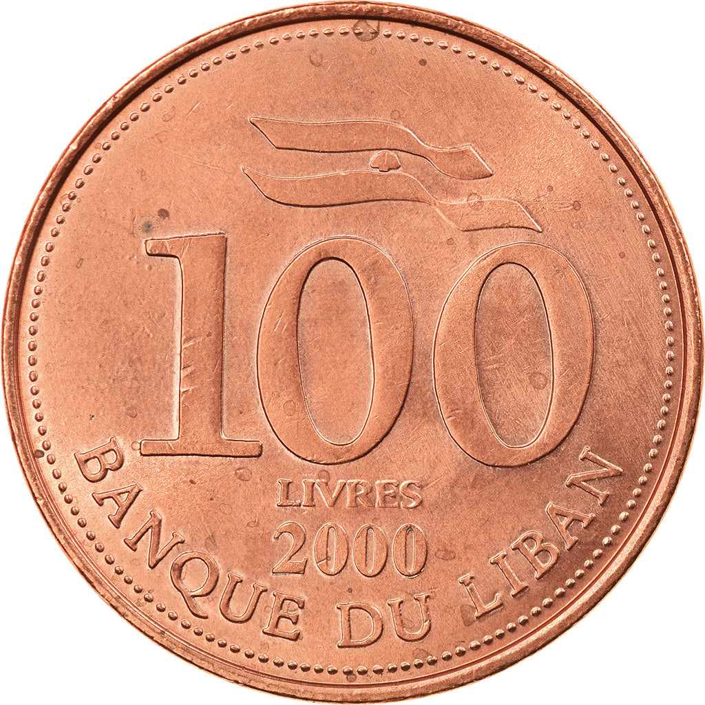 Monnaie, Lebanon, 100 Livres, 2000, TTB+, Laiton, KM:38