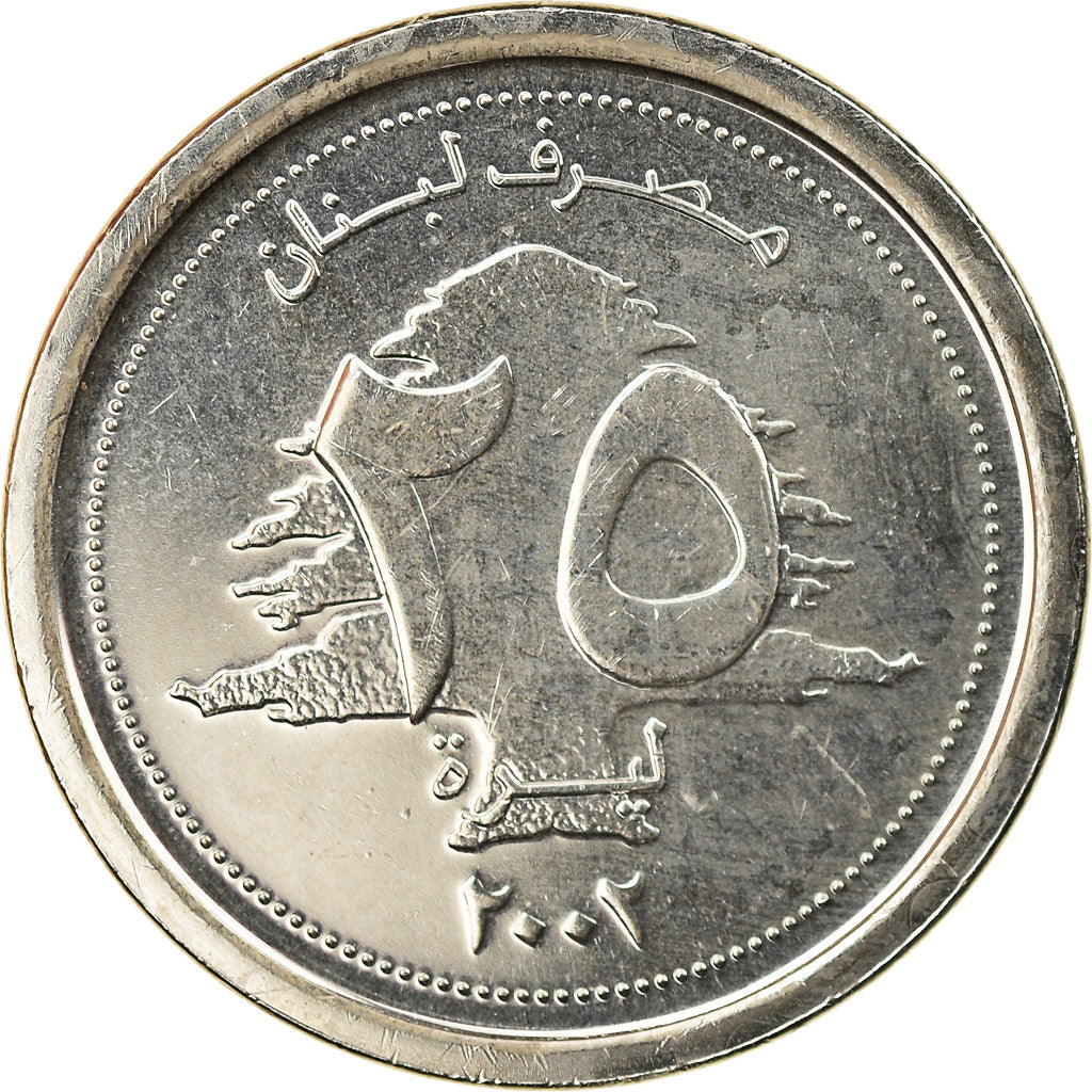 Monnaie, Lebanon, 25 Livres, 2002, SPL, Nickel plated steel, KM:40
