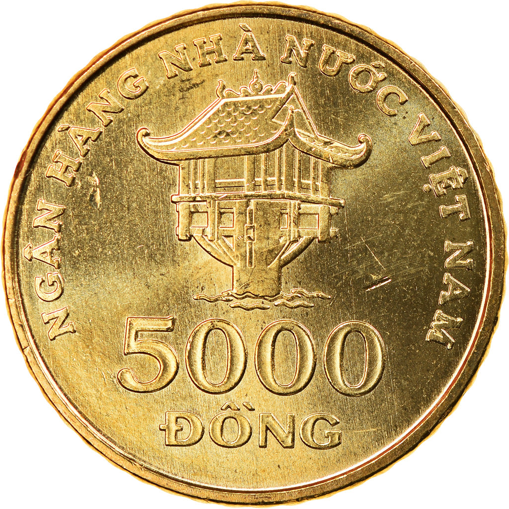 Coin, Vietnam, SOCIALIST REPUBLIC, 5000 Dông, 2003, Vantaa, AU(50-53), Brass