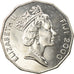 Moneta, Fiji, Elizabeth II, 50 Cents, 2000, MS(63), Stal niklowana, KM:54a