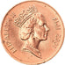 Coin, Fiji, Elizabeth II, 2 Cents, 2001, AU(50-53), Copper Plated Zinc, KM:50a