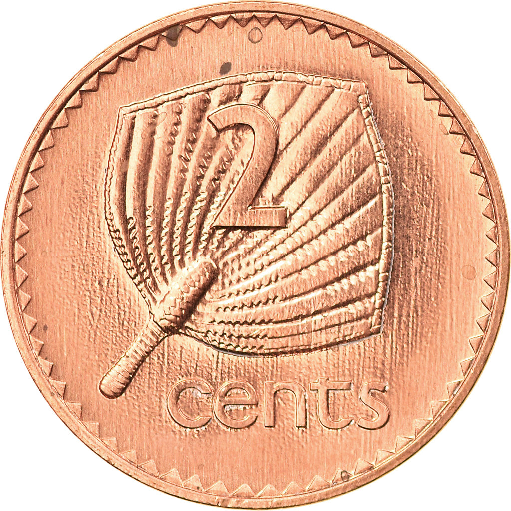 Coin, Fiji, Elizabeth II, 2 Cents, 2001, AU(50-53), Copper Plated Zinc, KM:50a