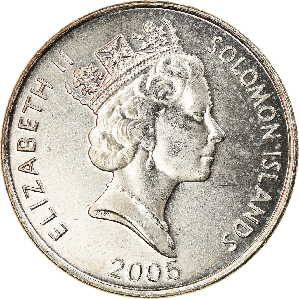 Coin, Solomon Islands, Elizabeth II, 10 Cents, 2005, MS(63), Nickel plated