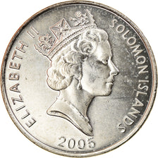 Coin, Solomon Islands, Elizabeth II, 10 Cents, 2005, MS(63), Nickel plated