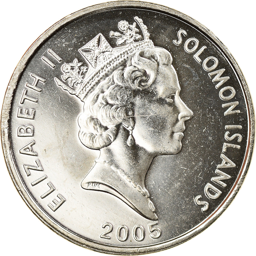 Coin, Solomon Islands, Elizabeth II, 5 Cents, 2005, MS(63), Nickel plated steel