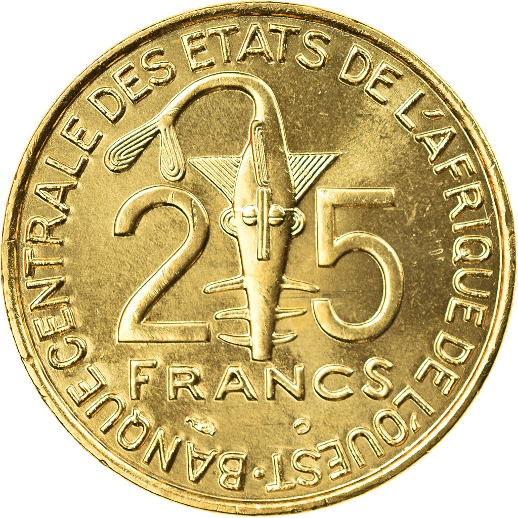 Moneda, Estados del África Occidental, 25 Francs, 2000, SC, Aluminio - bronce