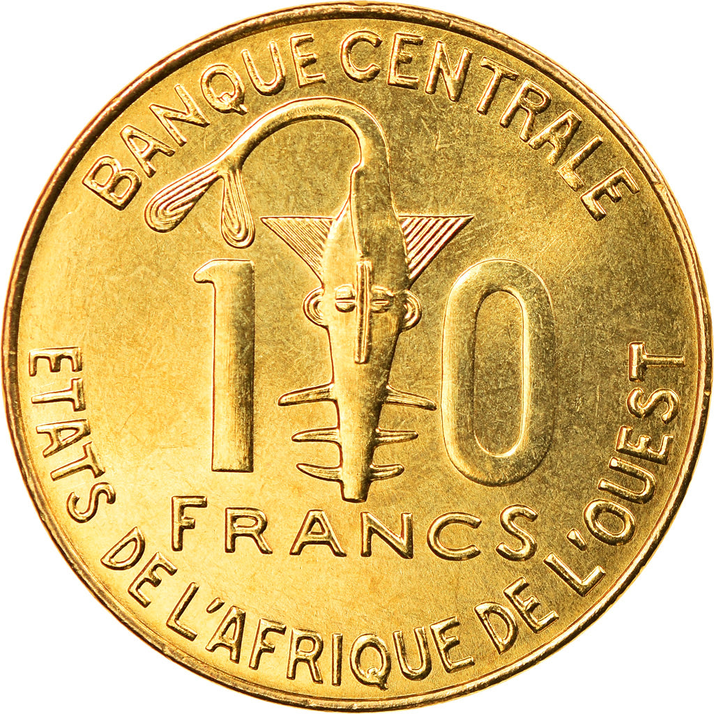Munten, West Afrikaanse Staten, 10 Francs, 2005, UNC-, Aluminum-Bronze, KM:10