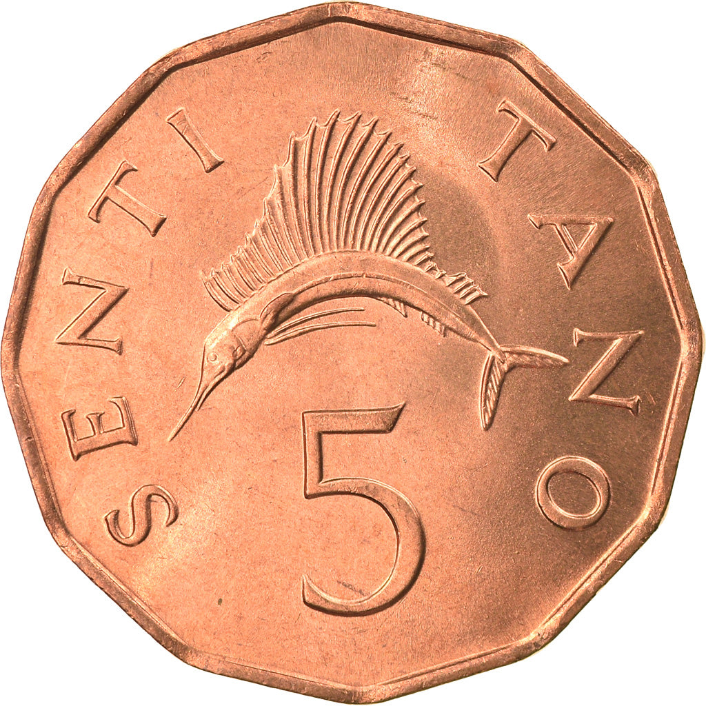Coin, Tanzania, 5 Senti, 1976, MS(63), Bronze, KM:1