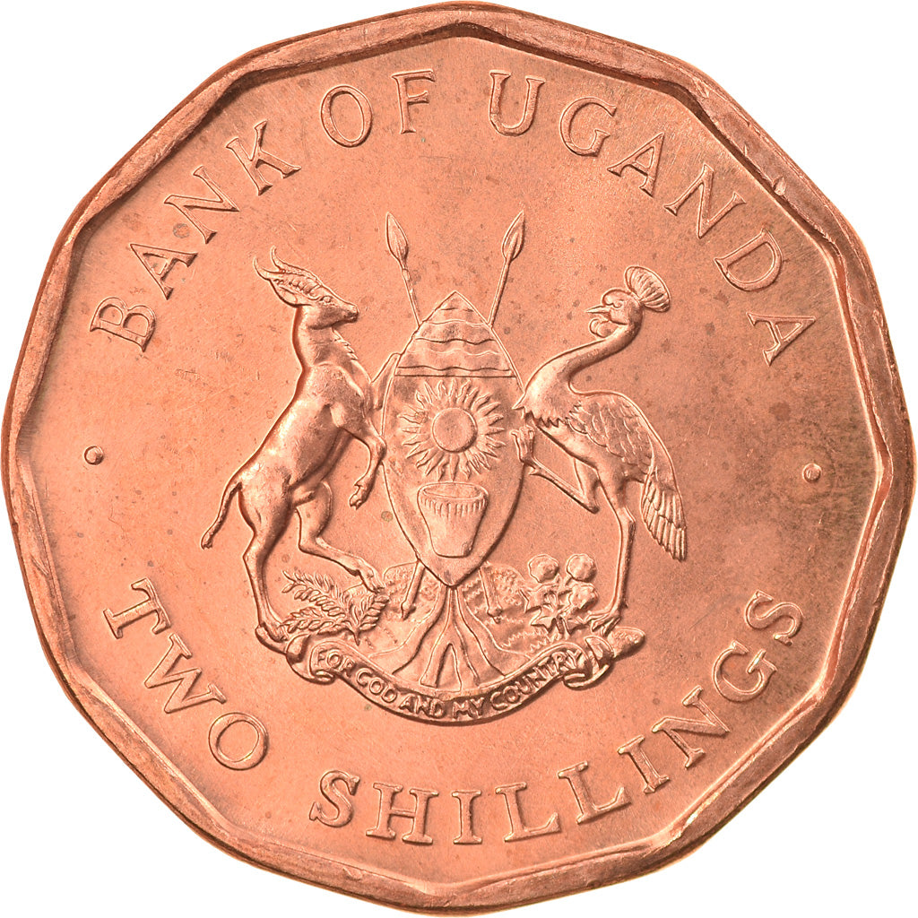 Münze, Uganda, 2 Shillings, 1987, UNZ, Copper Plated Steel, KM:28