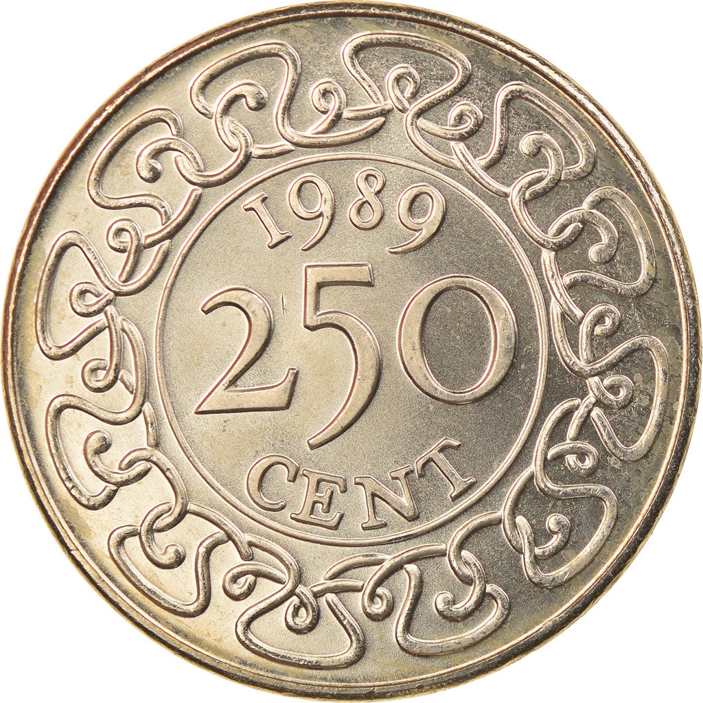 Coin, Surinam, 250 Cents, 1989, MS(63), Copper-nickel, KM:24