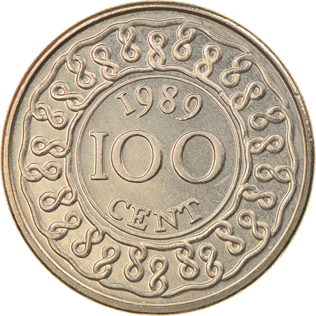 Moneda, Surinam, 100 Cents, 1989, SC, Cobre - níquel, KM:23