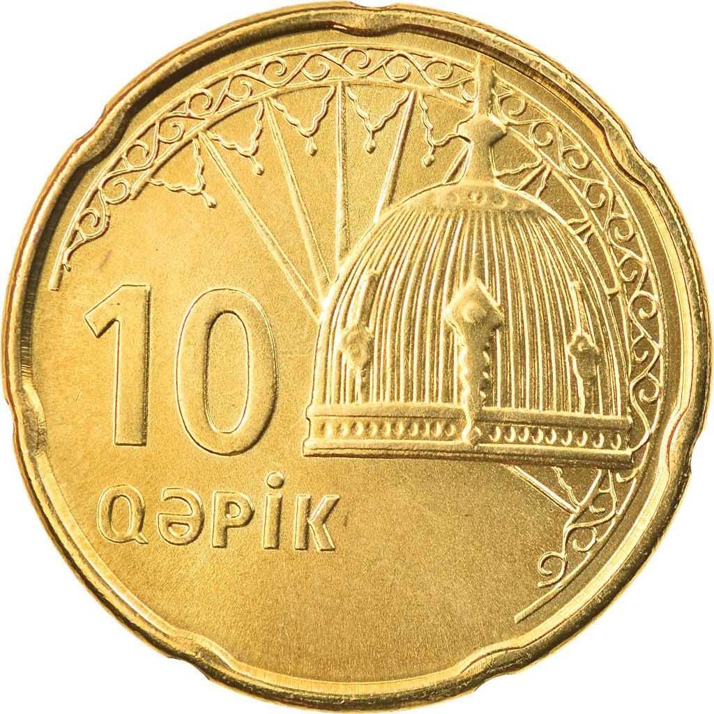 Münze, Aserbaidschan, 10 Qapik, Undated (2006), UNZ, Brass plated steel, KM:42