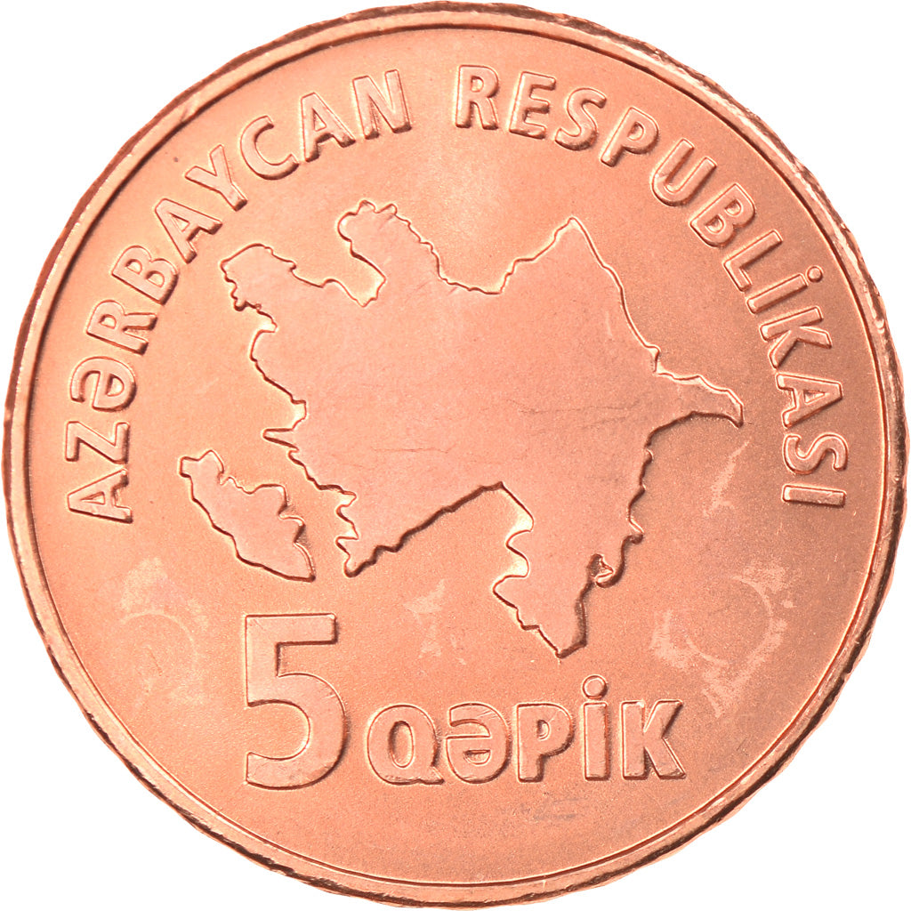Coin, Azerbaijan, 5 Qapik, Undated (2006), MS(63), Copper Plated Steel, KM:41