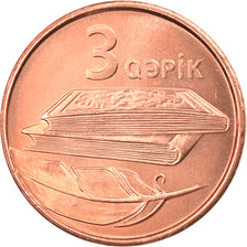 Monnaie, Azerbaïdjan, 3 Qapik, Undated (2006), TTB+, Copper Plated Steel, KM:40