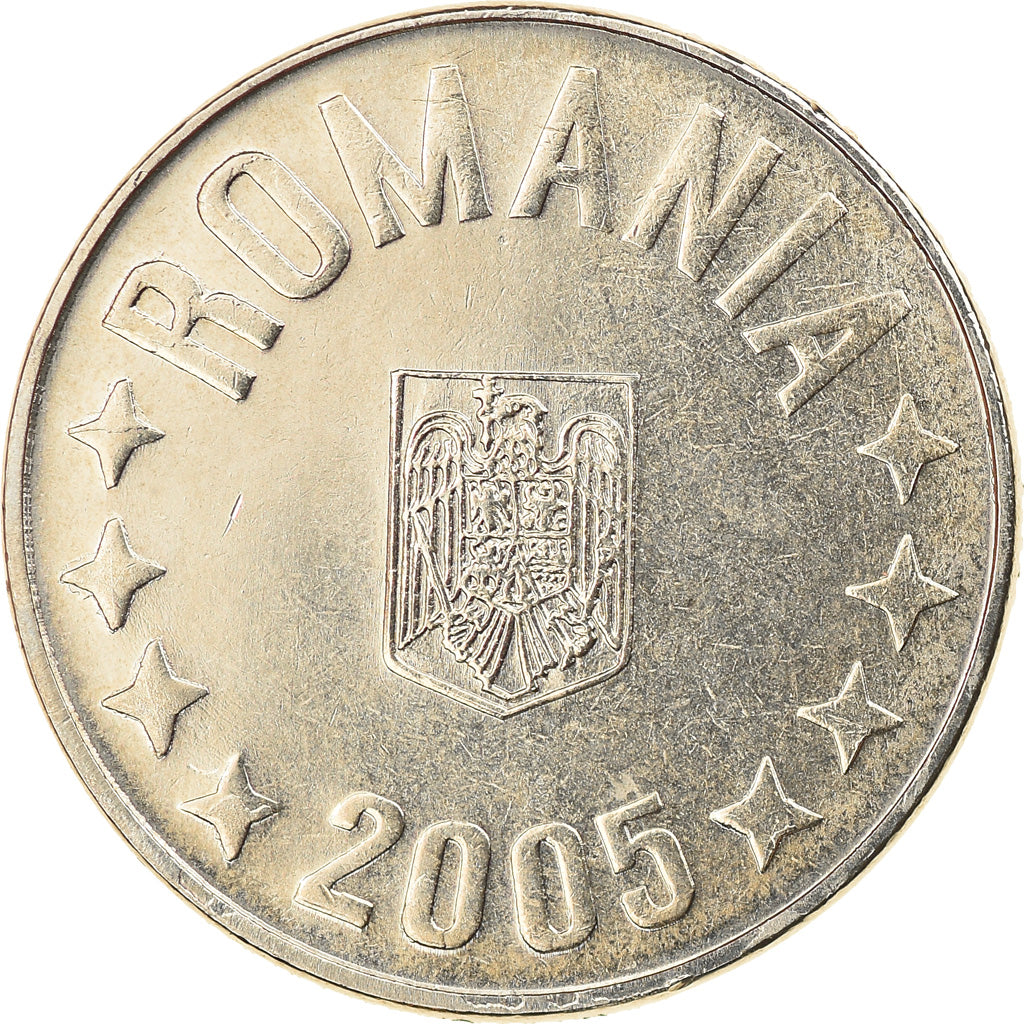 Moneda, Rumanía, 10 Bani, 2005, Bucharest, MBC+, Níquel chapado en acero