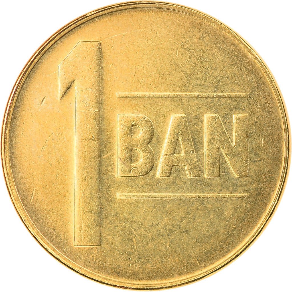 Moneda, Rumanía, Ban, 2005, MBC+, Latón chapado en acero, KM:189