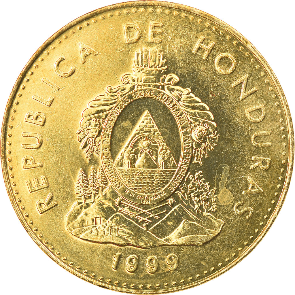 Moeda, Honduras, 10 Centavos, 1999, MS(63), Latão, KM:76.3