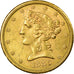 Coin, United States, Coronet Head, $5, Half Eagle, 1886, U.S. Mint, San