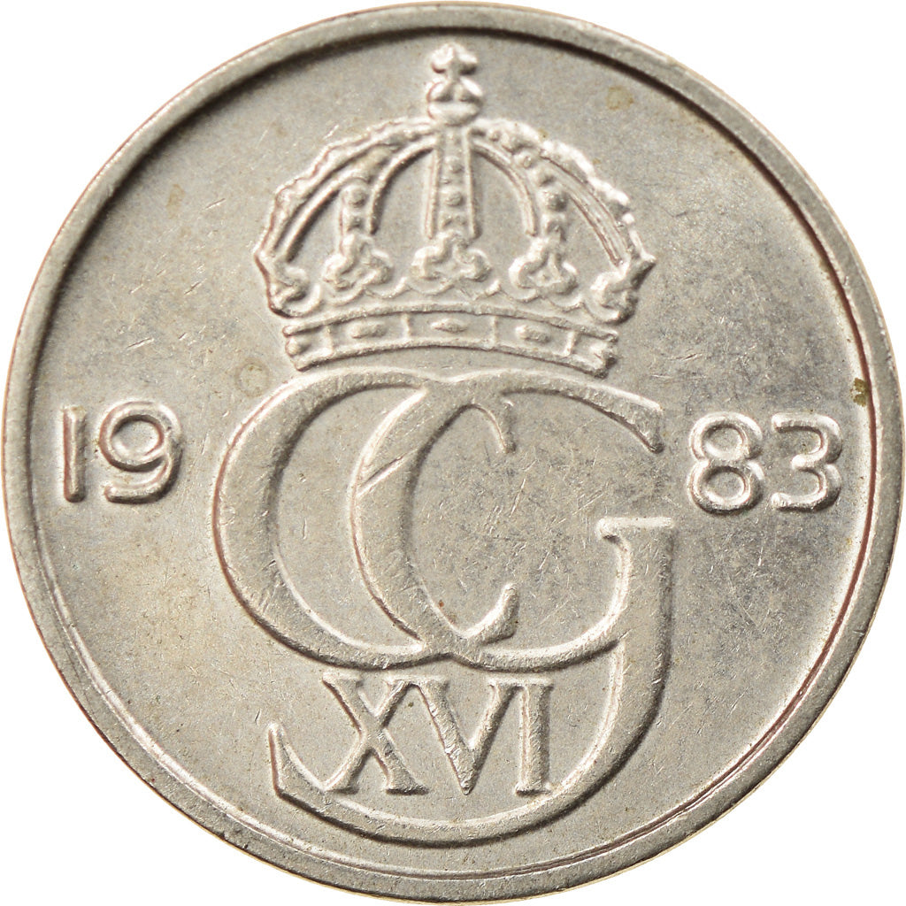 Münze, Schweden, Carl XVI Gustaf, 25 Öre, 1983, SS, Copper-nickel, KM:851