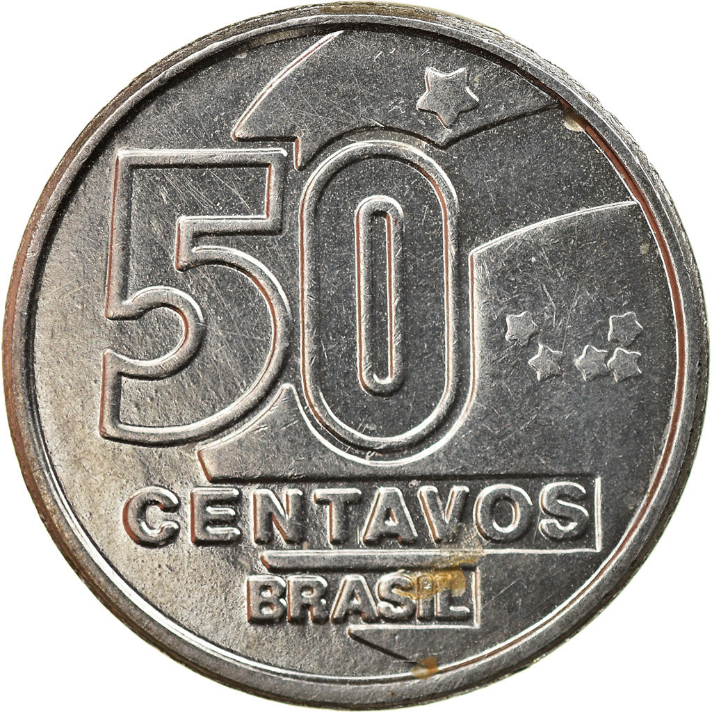 Munten, Brazilië, 50 Centavos, 1989, UNC-, Stainless Steel, KM:614