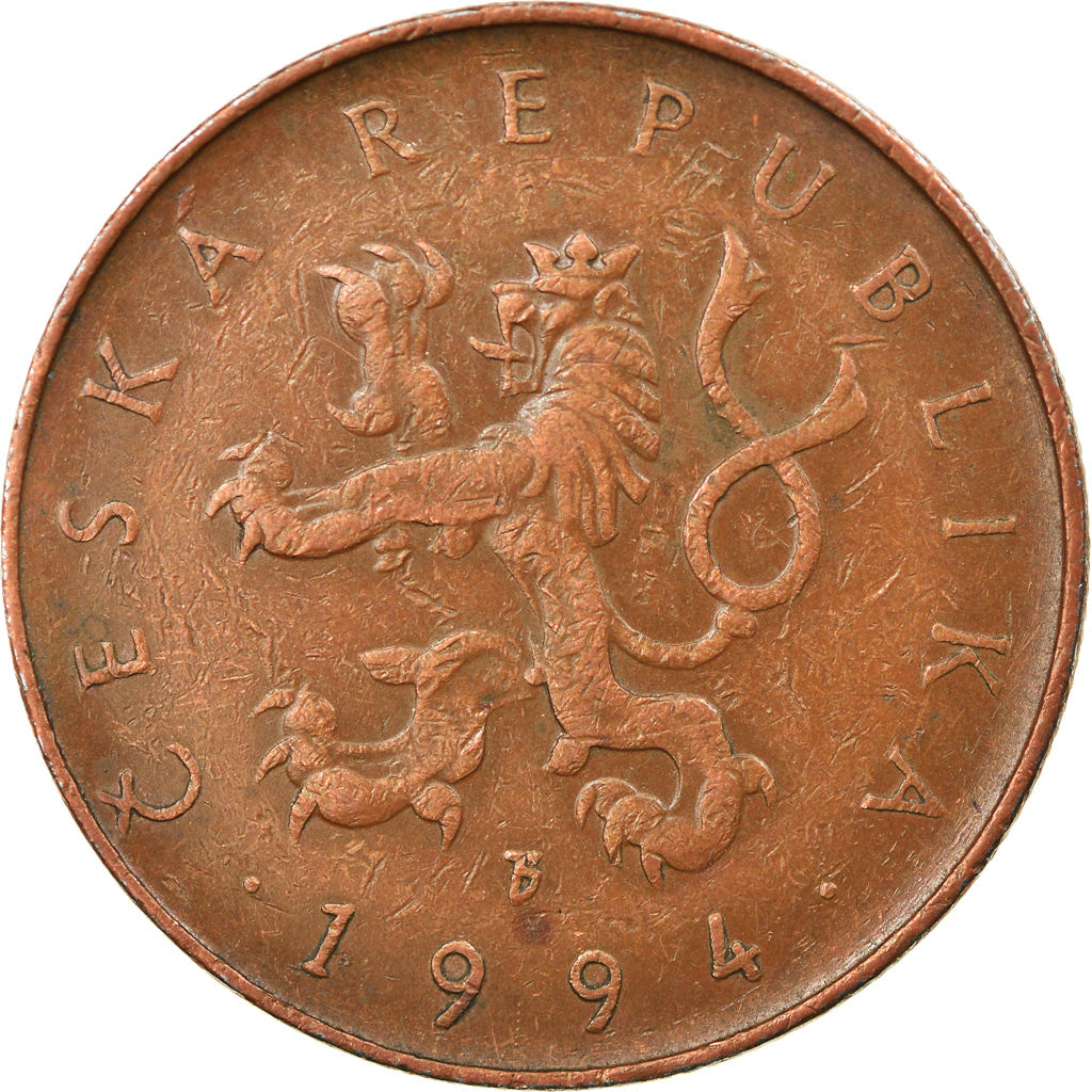 Moneda, República Checa, 10 Korun, 1994, BC+, Cobre chapado en acero, KM:4