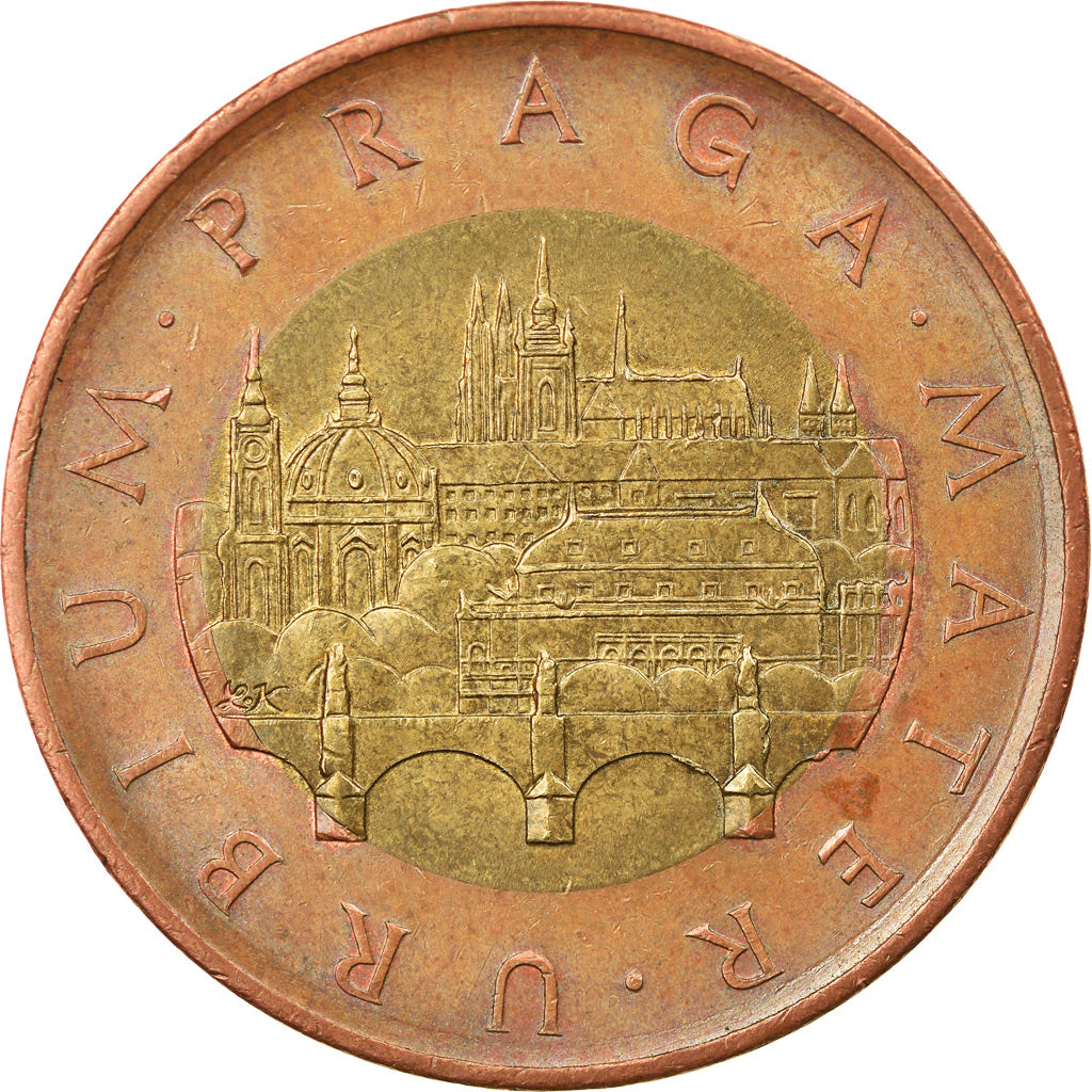 Coin, Czech Republic, 50 Korun, 2008, EF(40-45), Bi-Metallic, KM:1