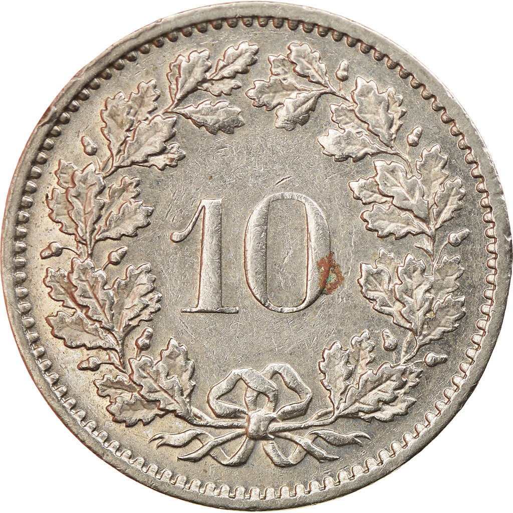 Münze, Schweiz, 10 Rappen, 1972, Bern, SS, Copper-nickel, KM:27