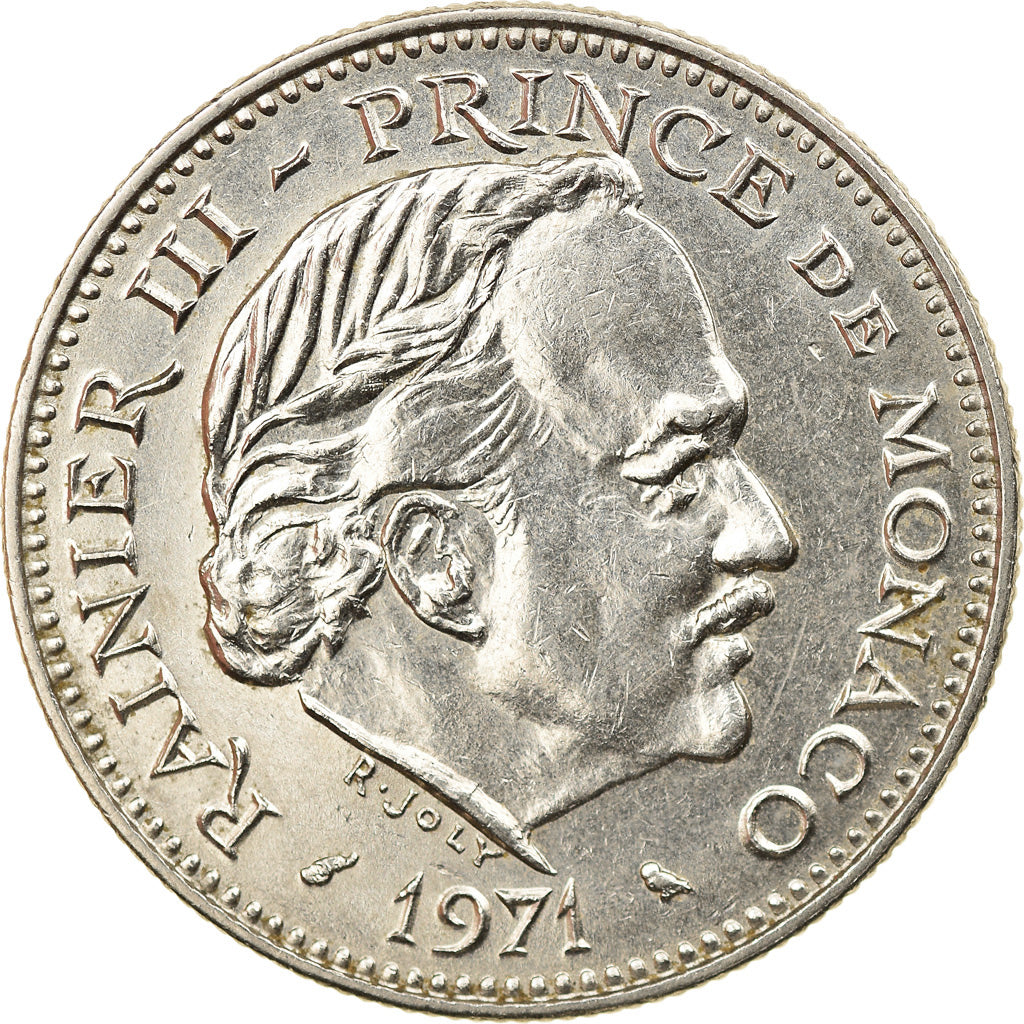 Coin, Monaco, Rainier III, 5 Francs, 1971, EF(40-45), Copper-nickel, KM:150