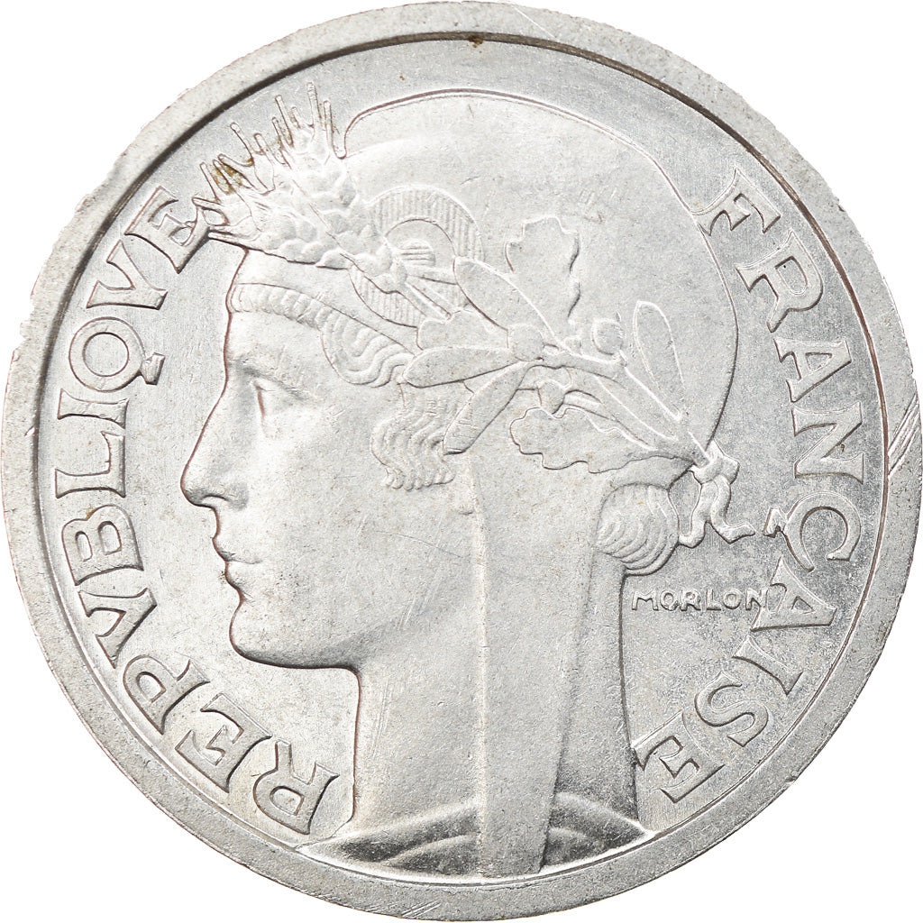 Moneta, Francia, Morlon, 2 Francs, 1958, Paris, BB+, Alluminio, KM:886a.1