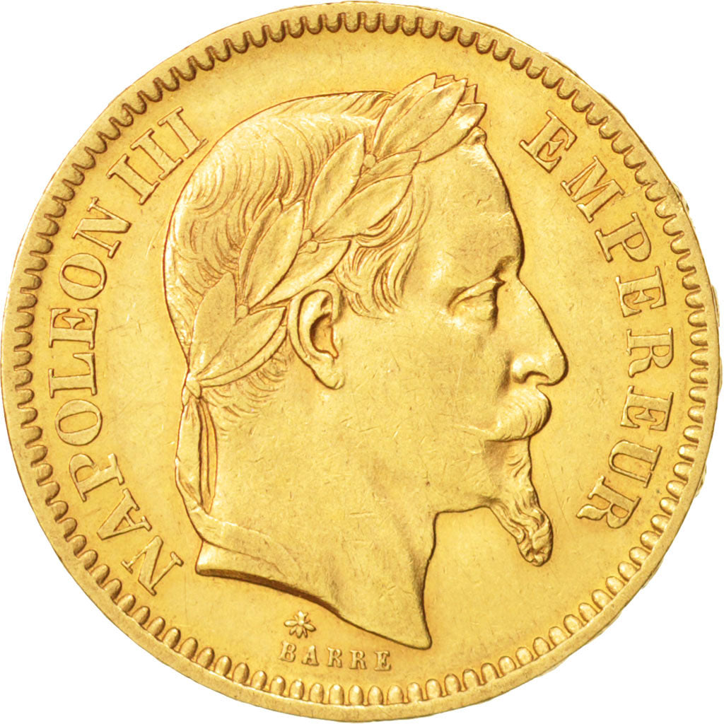 Moneda, Francia, Napoleon III, Napoléon III, 20 Francs, 1866, Paris, MBC+, Oro