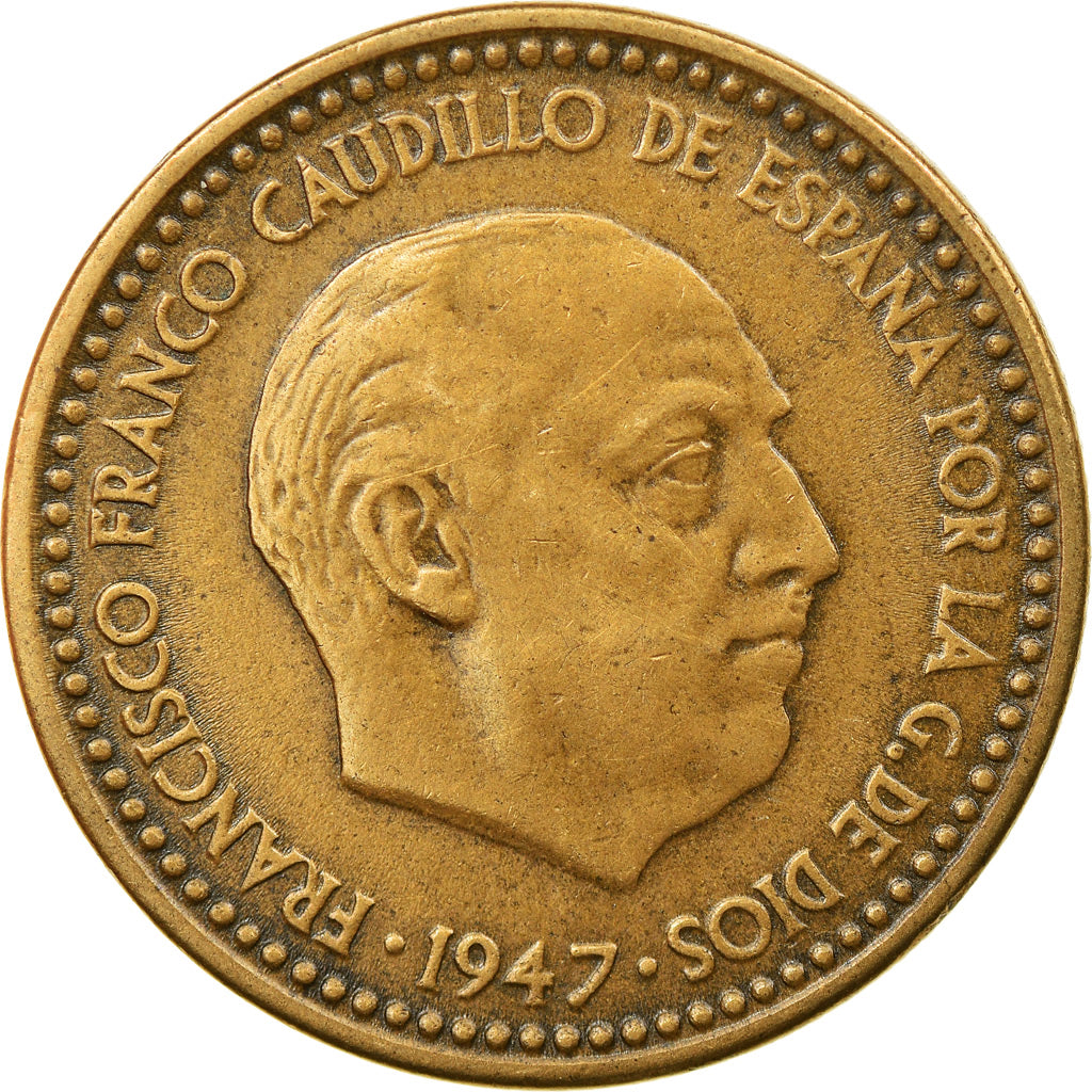 Coin, Spain, Francisco Franco, caudillo, Peseta, 1949, EF(40-45)