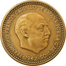 Coin, Spain, Francisco Franco, caudillo, Peseta, 1949, EF(40-45)