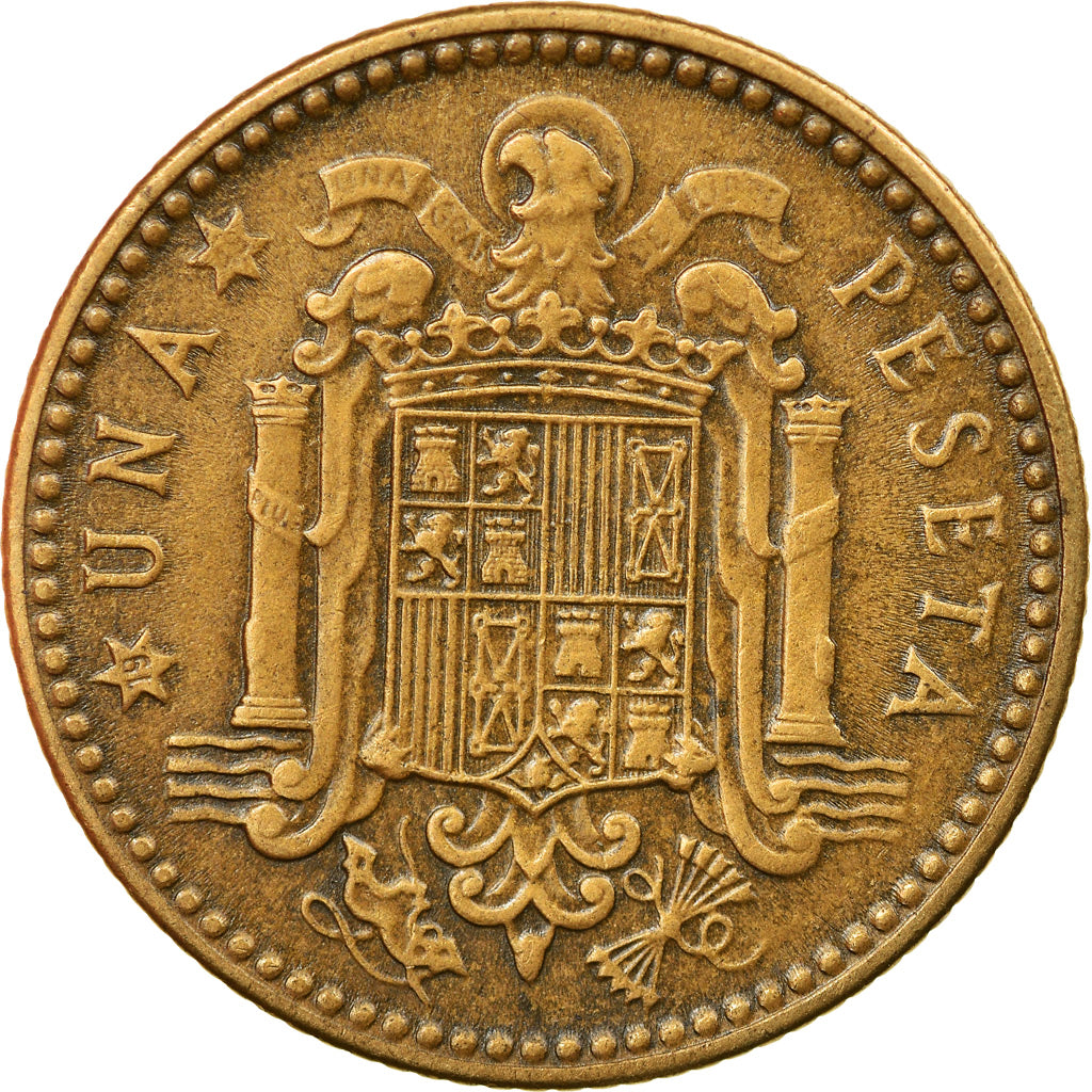 Coin, Spain, Francisco Franco, caudillo, Peseta, 1949, EF(40-45)