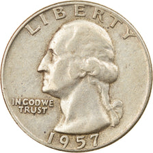 Moneta, Stati Uniti, Washington Quarter, Quarter, 1957, U.S. Mint, Denver, BB
