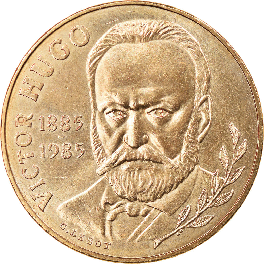 Moneta, Francia, Victor Hugo, 10 Francs, 1985, BB+, Nichel-bronzo, KM:956
