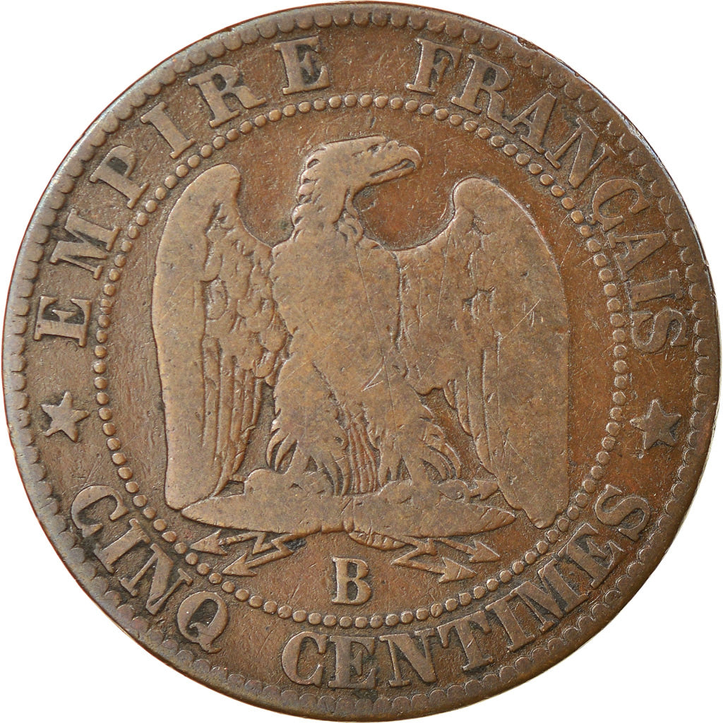 Munten, Frankrijk, Napoleon III, Napoléon III, 5 Centimes, 1853, Rouen, FR