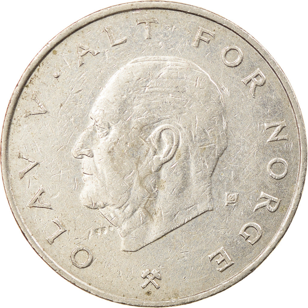 Munten, Noorwegen, Olav V, Krone, 1985, FR+, Copper-nickel, KM:419