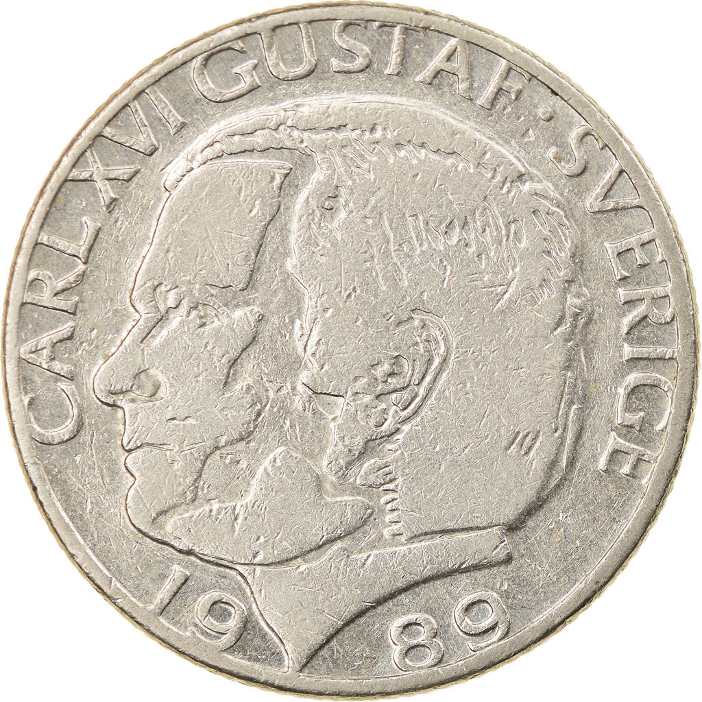 Coin, Sweden, Carl XVI Gustaf, Krona, 1989, VF(30-35), Copper-nickel, KM:852a
