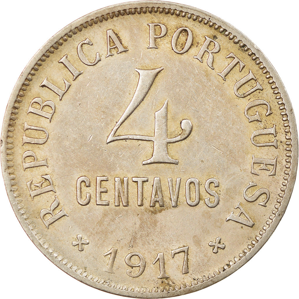 Coin, Portugal, 4 Centavos, 1917, EF(40-45), Copper-nickel, KM:566